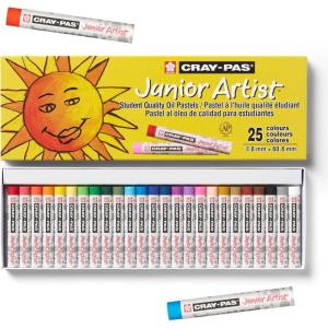 image:imageSAKURA CrayPas Junior Artist Assorted Color Oil Pastels Set of 25 XEP2525 Count Pack of 1