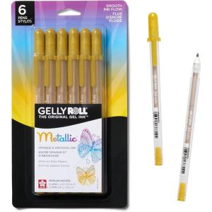 image:imageSAKURA Gelly Roll Metallic Gel Pens 6 Piece Gold 6 PackMetallic Gold