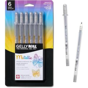 image:imageSAKURA Gelly Roll Metallic Gel Pens 6 Piece Gold 6 PackMetallic Silver