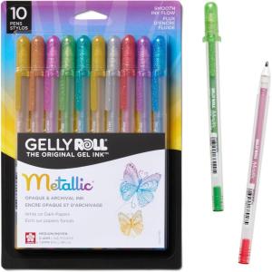 image:imageSAKURA Gelly Roll Metallic Gel Pens 6 Piece Gold 6 PackMulti Colored Metallic