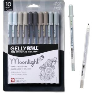 image:imageSAKURA Gelly Roll Moonlight 10 Gel Pens  Bold Ink Pen for Journaling Art or Drawing  Gray amp Opaque Ink  Bold Line  10 Pack