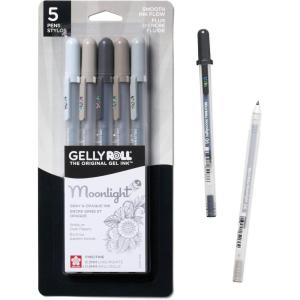 image:imageSAKURA Gelly Roll Moonlight 25 Pack 06 Fine point Bright Opaque Ink Gel Pens Creamy Smooth Ink Writes on Dark PaperGray