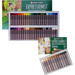 image:imageSAKURA Oil Pastels CrayPas Expressionist  50 Sticks Set amp MultiCultural  12 Colors Soft Oil Pastels for Artists Premium Quality