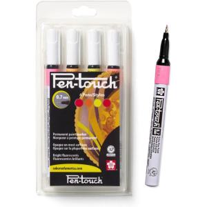 image:imageSAKURA Pentouch Fluorescent Paint Markers Extra Fine Tip 4 PK 42192