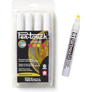 image:imageSAKURA Pentouch Fluorescent Paint Markers Medium Tip 4 PK 42593