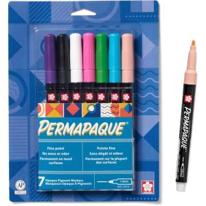 image:imageSAKURA Permapaque Fine Point Markers Bright 7 PK 58319Bright