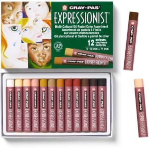 image:imageSAKURA XLP12SA 12Piece CrayPas Expressionist Multi Cultural Oil Pastel Set multicolor