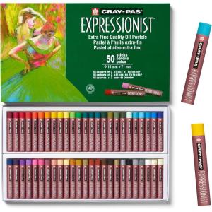 image:imageSAKURA XLP50 50Piece CrayPas Expressionist Oil Pastel Set Assorted Color1 Count Pack of 50