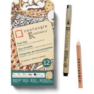 image:imageSAKURA Zentangle Tiles 35 Black1 Count Pack of 12