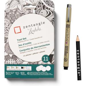image:imageSAKURA Zentangle Tiles 35 Black11Piece Set  458 Round