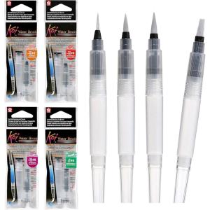 image:imageSakura Koi Water Brush  Brush for Watercolor  4 ml Tank  4 Assorted Brush Tips