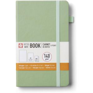 image:imageSakura Notebook Dotted A5  JapaneseInspired Dotted Notebook for Effortless Writing  140 GSM Paper  Hardcover  Expandable Inner Pocket  FlatLay Stitch Binding  51 x 83  Japanese KerriaPale Patina