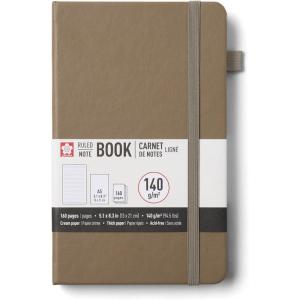 image:imageSakura Notebook Ruled A5  JapaneseInspired Lined Notebook for Effortless Writing  140 GSM Paper  Hardcover  Builtin Pen Holder  Expandable Inner Pocket  FlatLay  51 x 83  CinderCinder