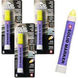 image:imageSakura Solid Paint Markers  Permanent Marker Pens  Window Wood amp Glass Marker  Yellow Paint  3 PackXSC302 Fluorescent Lemon